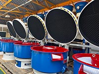 machines lined up on factory floor