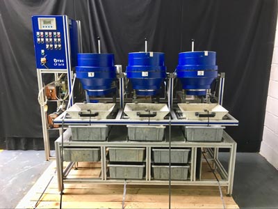 3 x 18 litre centrifugal disc finishing machine