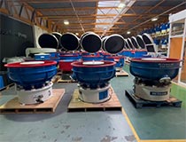 Three TBT-300 Vibratory finishing bowls