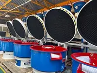 machines lined up on factory floor